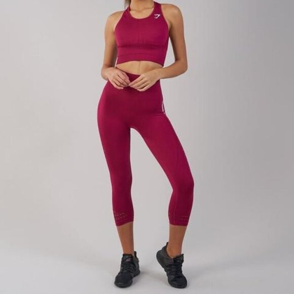 Gymshark High Waisted Seamless Crop Leggings - Picture 1 of 14